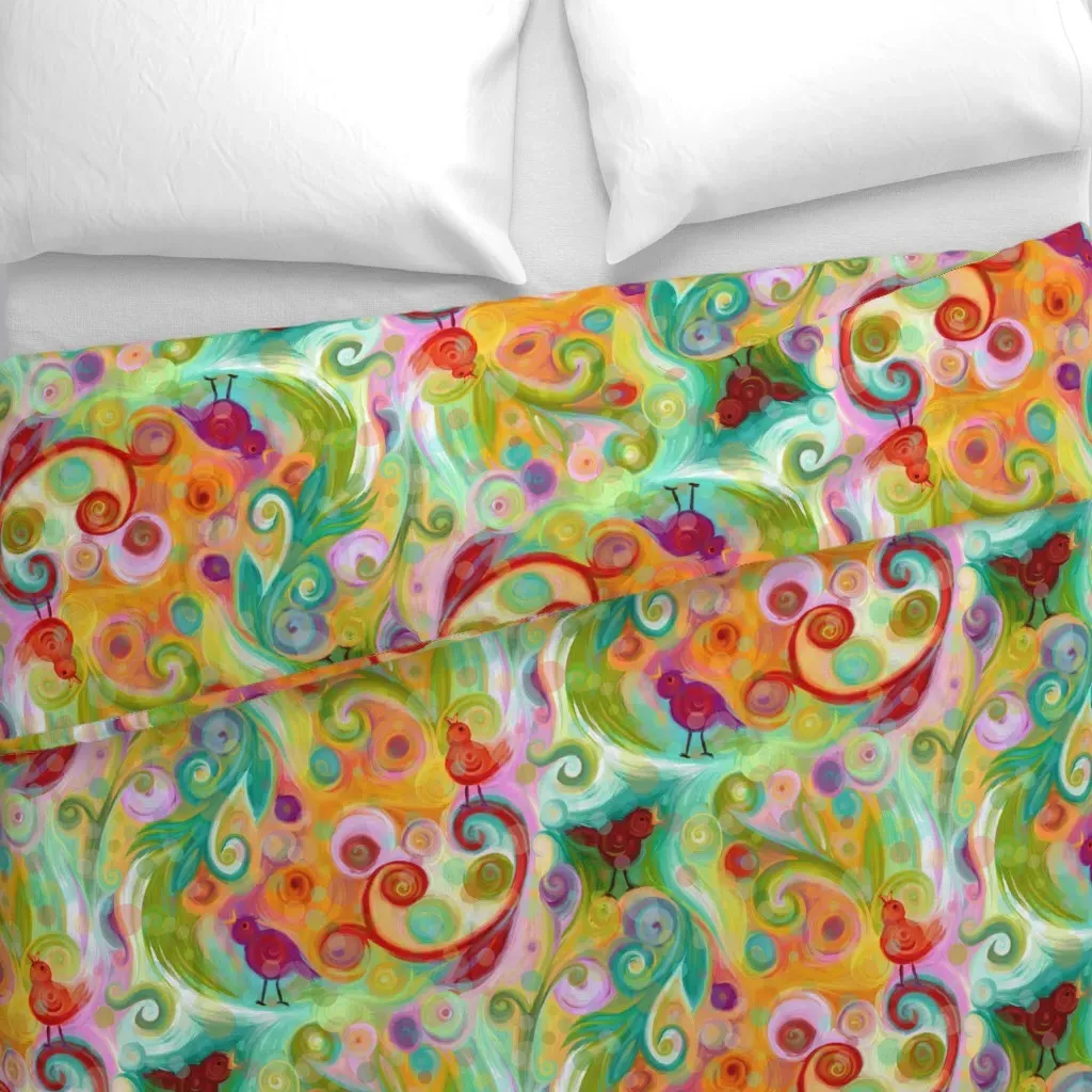 Colorful Circles Of Friends Duvet Cover - Orange alternate view