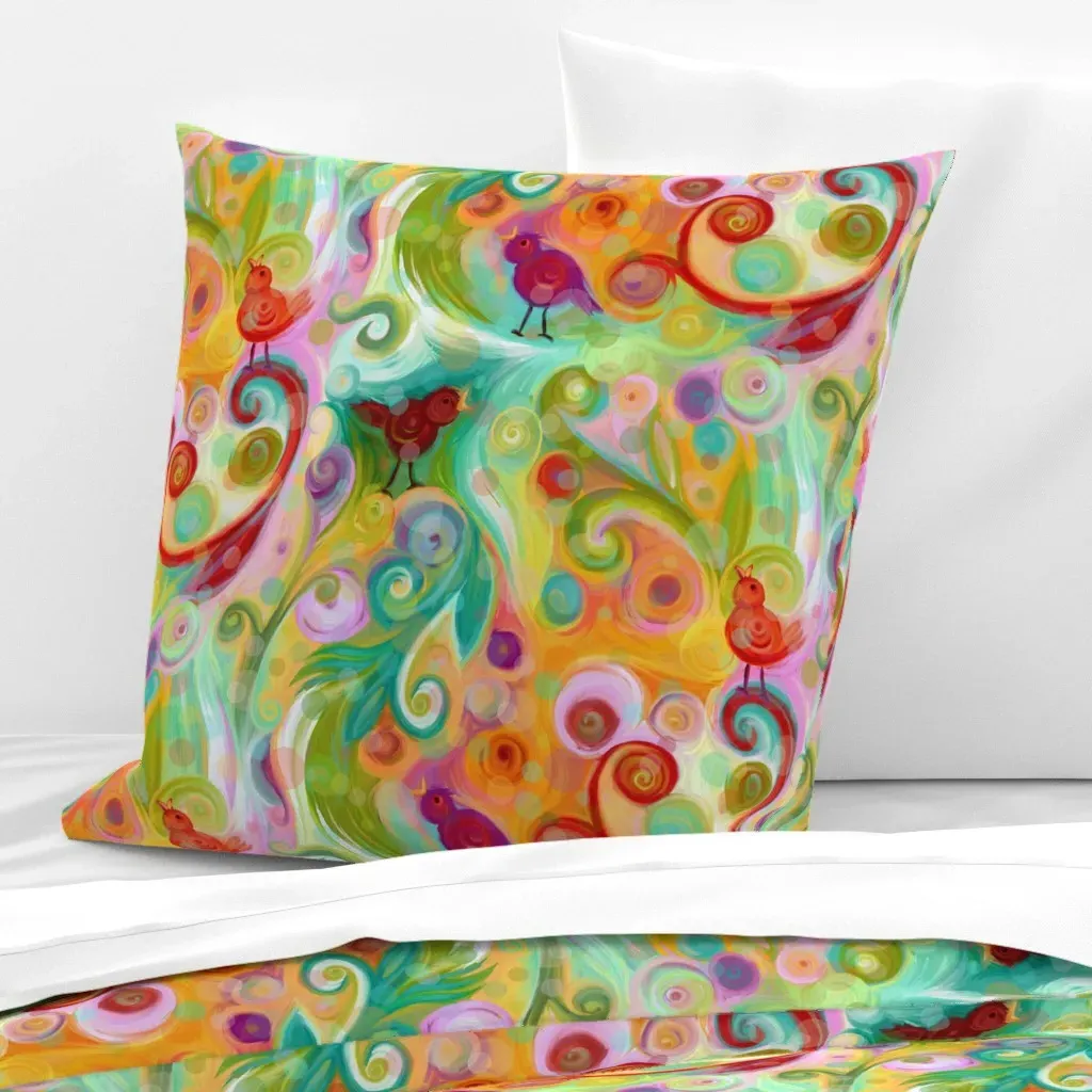 Colorful Circles Of Friends Euro Pillow Sham - Orange product