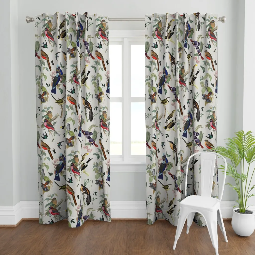 Colorful Exotic Bird Curtain Panel - Blue product