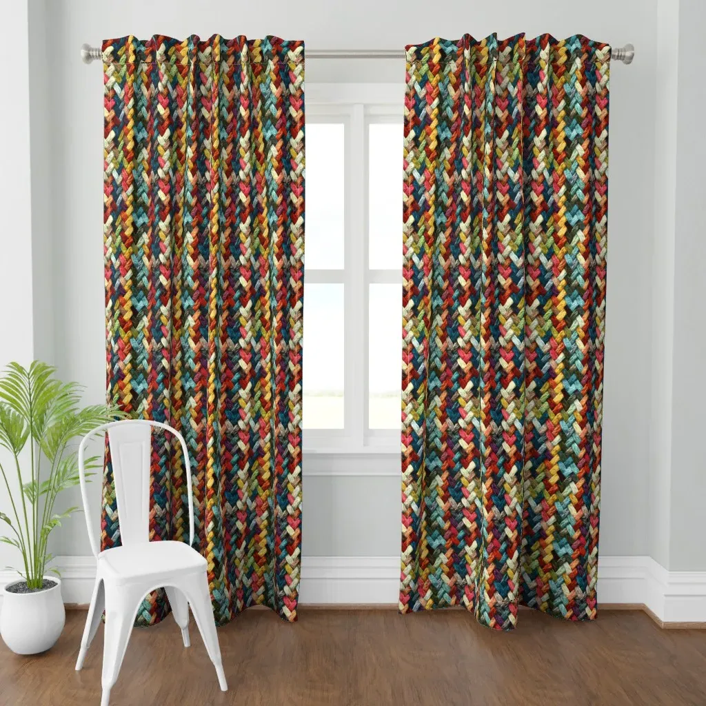 Colorful Knitting Medium Curtain Panel - Multicolored product