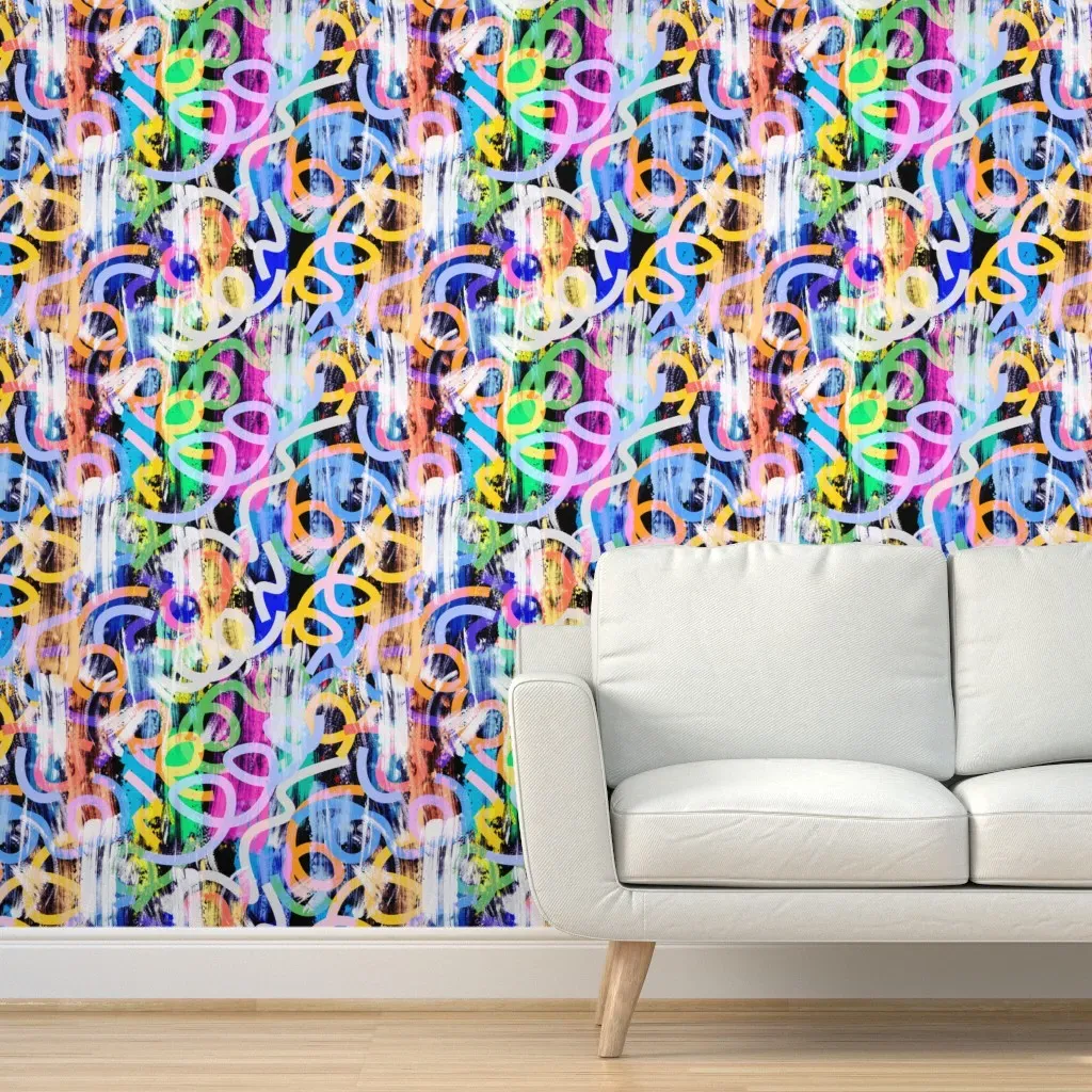 Colorful Pattern Peel and Stick Wallpaper - Bright Blue product