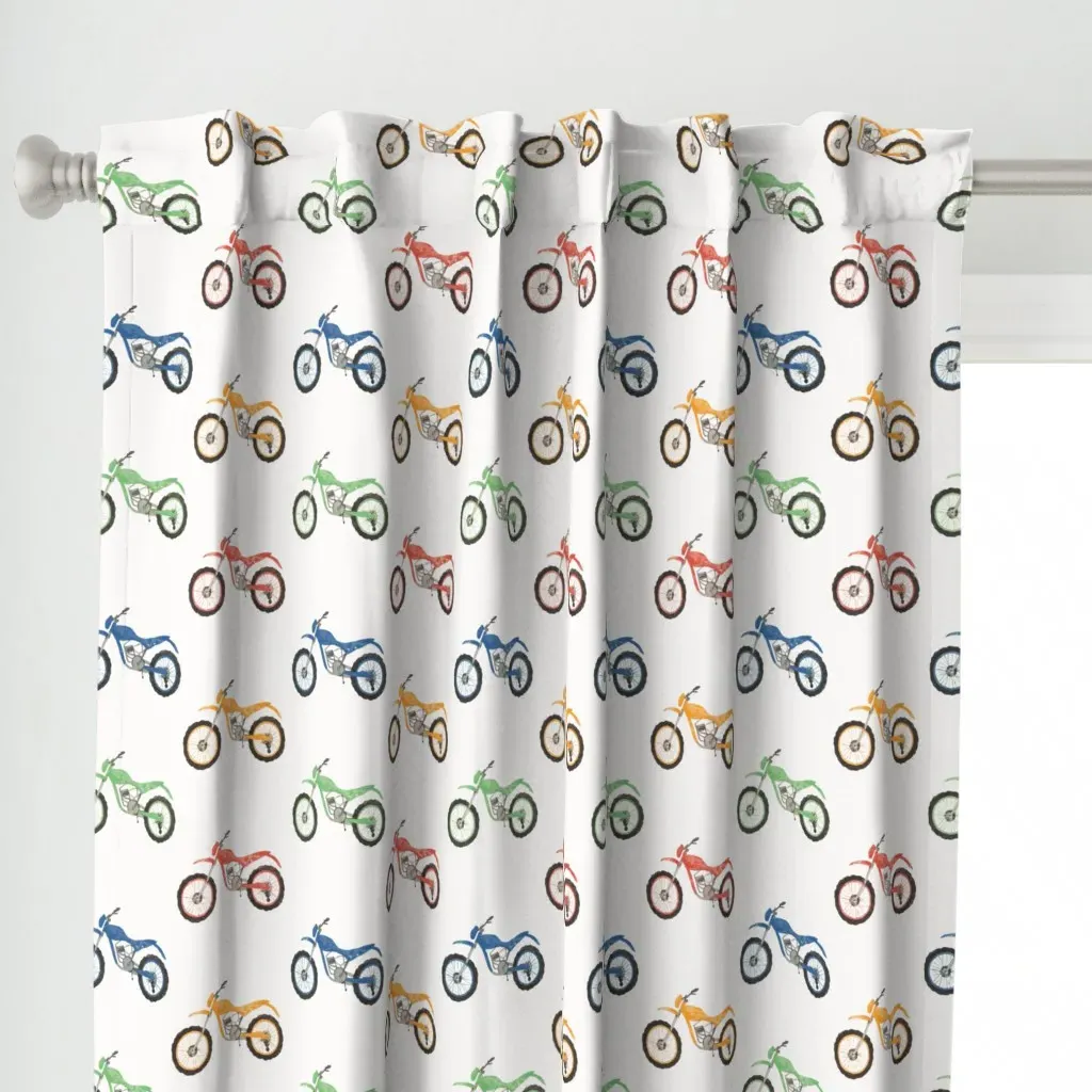 Colorful Watercolor Dirt Curtain Panel - Red alternate view