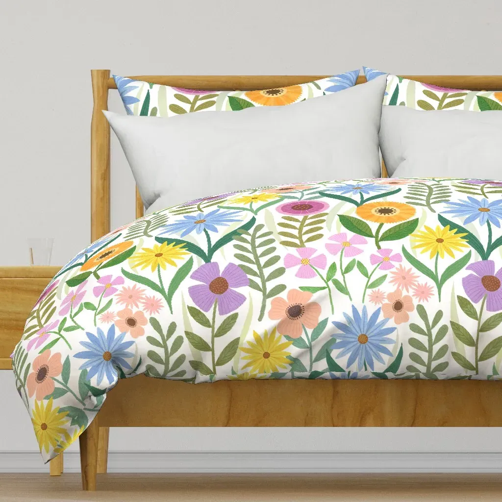 Colorful Wildflower Garden Duvet Cover - Light Purple product