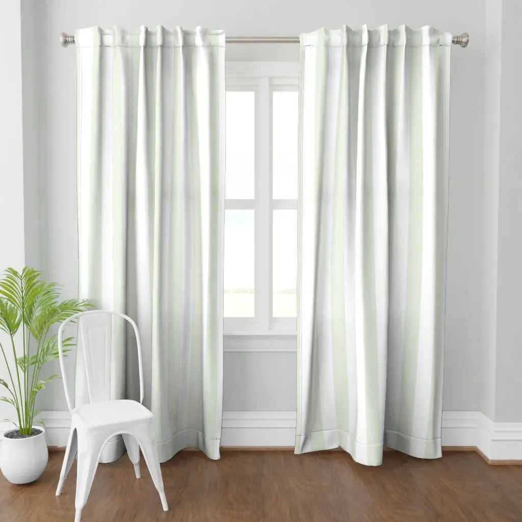 Colossal Stripe Faded Curtain Panel - Pale Green product