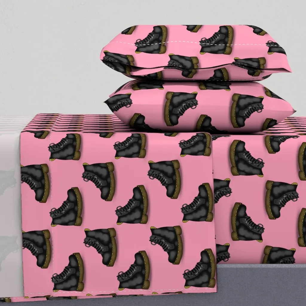 Combat Boots Print King Size Sheet Set - Black product
