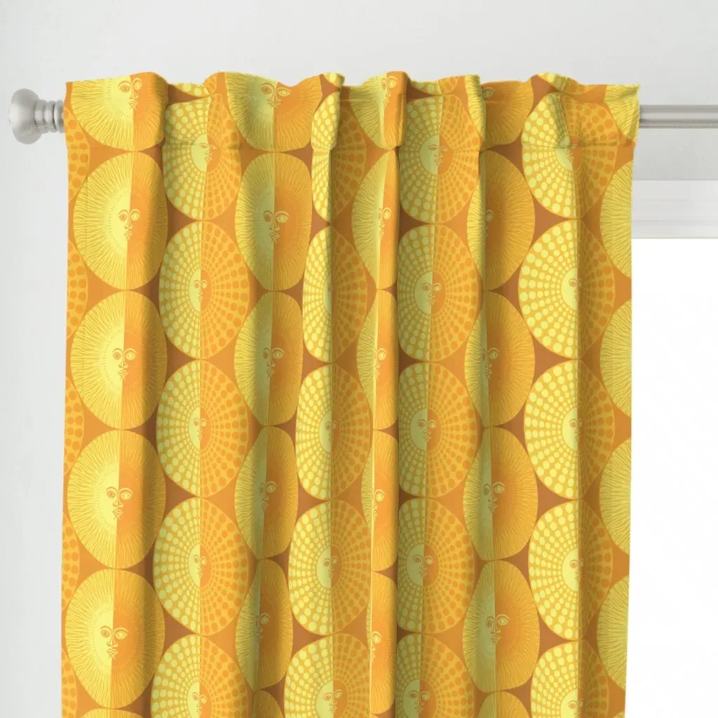 Come Rain Or Shine Curtain Panel - Orange alternate view