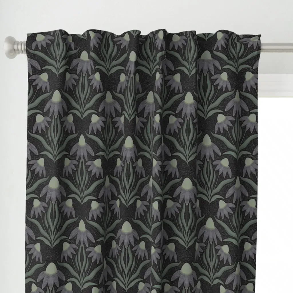Coneflower Harmony 3 Curtain Panel - Purple alternate view