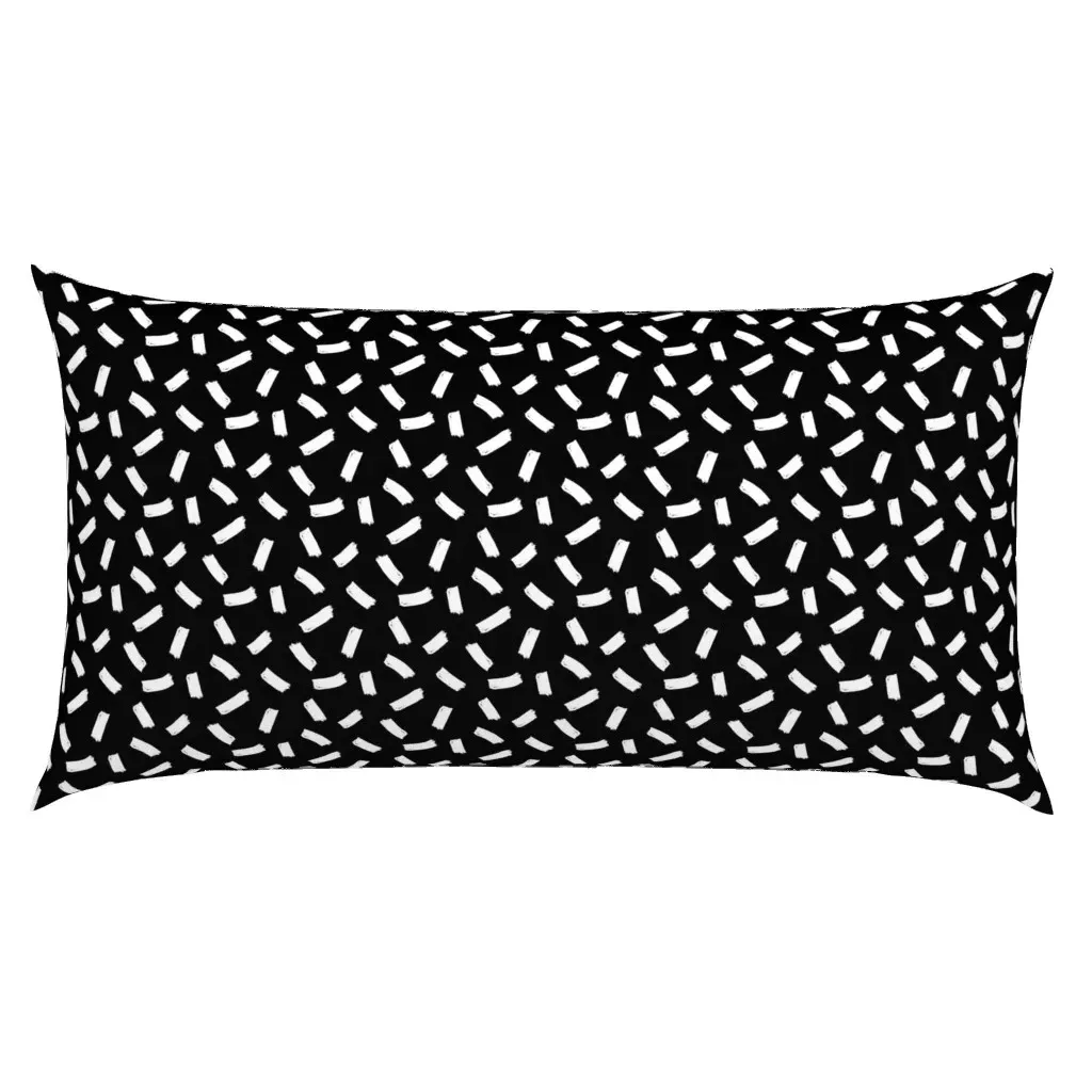 Confetti Brush Strokes King Pillow Sham - Black & White product