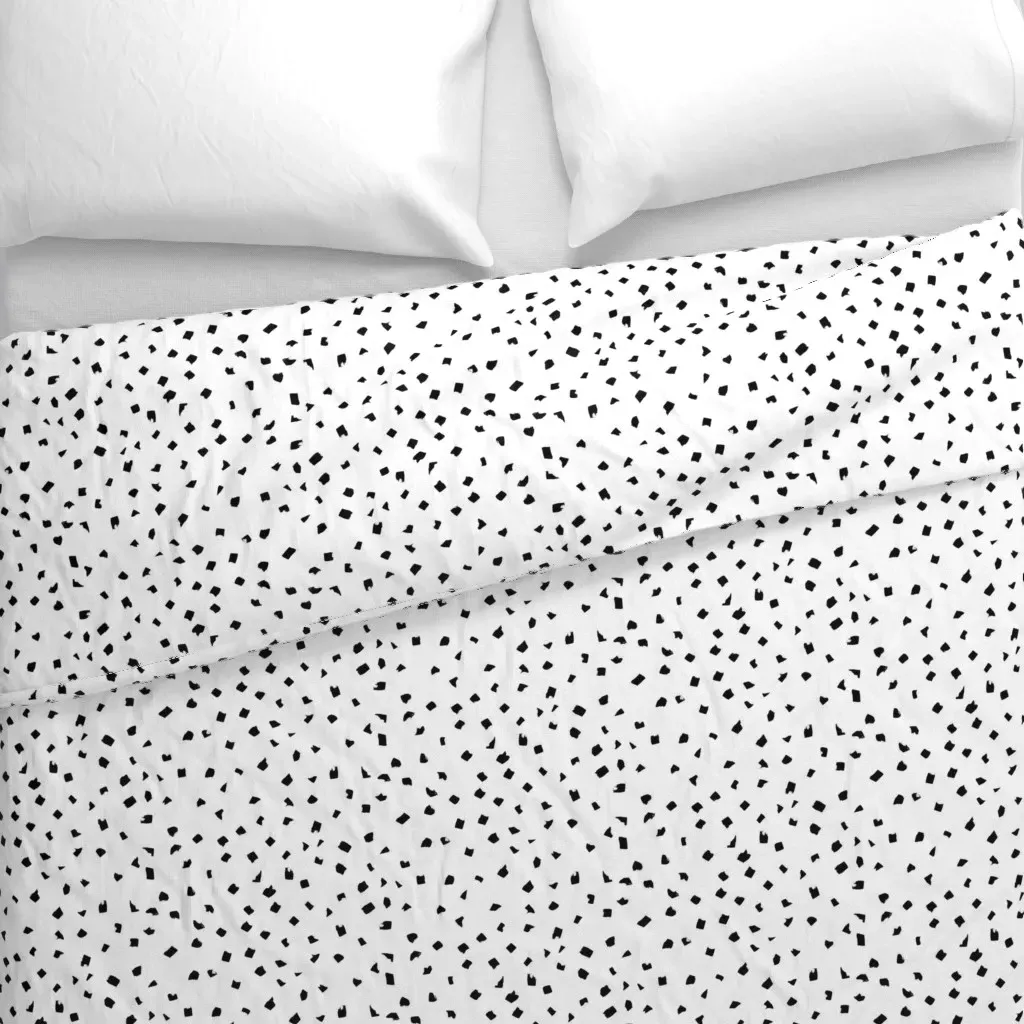 Confetti Dots Duvet Cover - Black, White alternate view