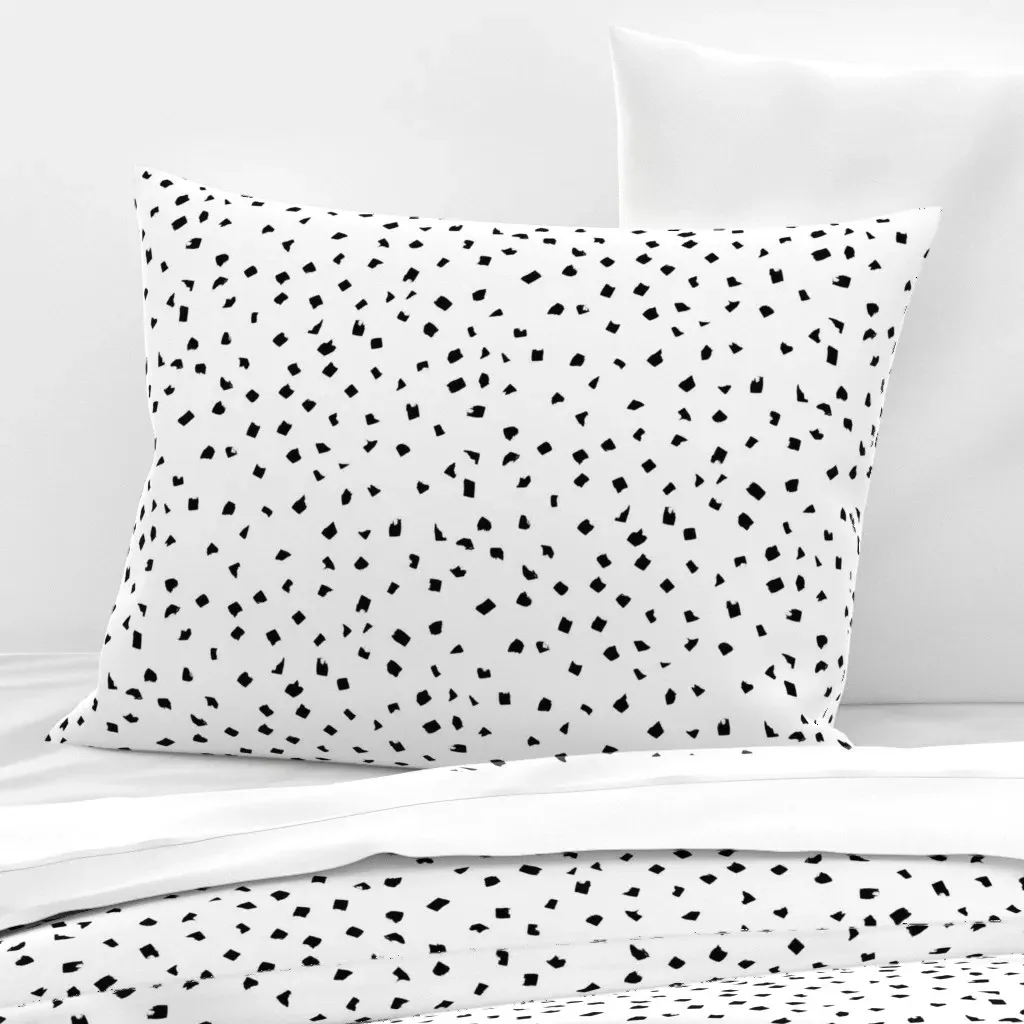 Confetti Dots Standard Knife Edge Cushion Cover - Black, Cotton Sateen product