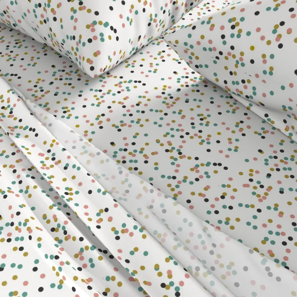 Confetti Dots Tropical Queen Sheet Set - Teal alternate view