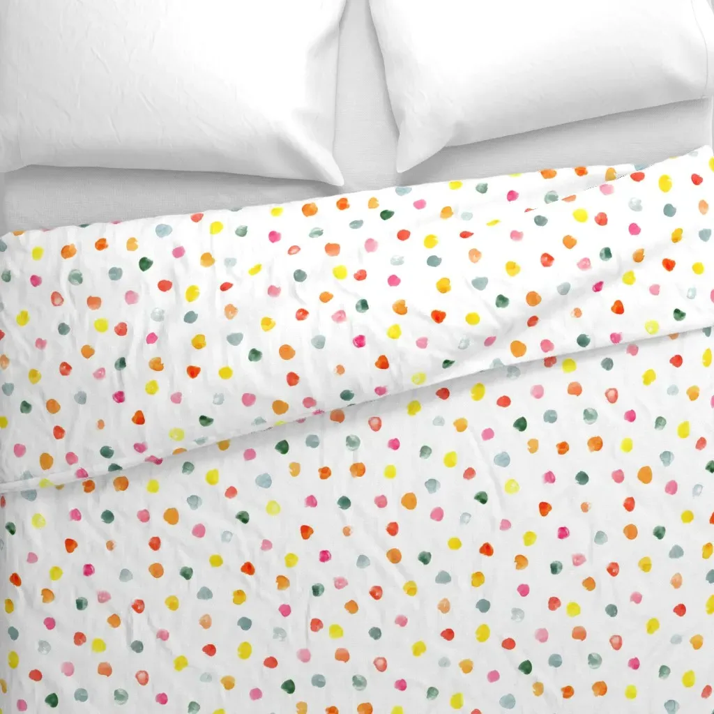 Confetti Dreams Duvet Cover - Orange, White alternate view
