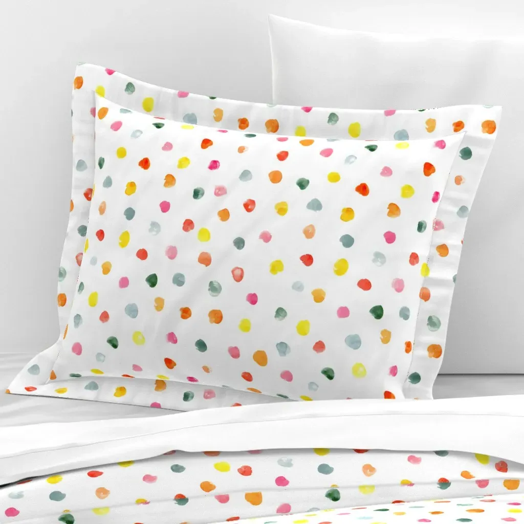 Confetti Dreams Standard Flanged Pillowcase - Orange, Cotton Sateen product