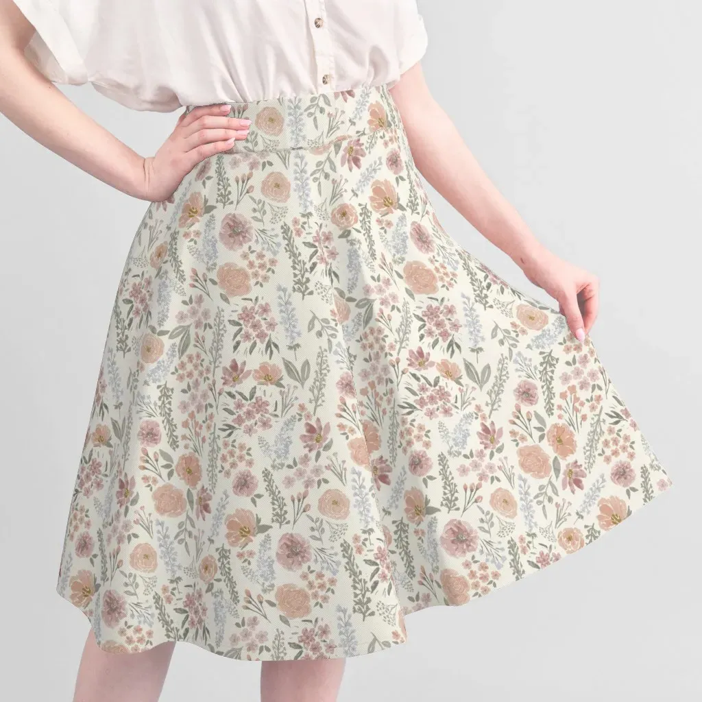 Consider The Wild Flowers Floral Pique Fabric - Sage Green alternate view