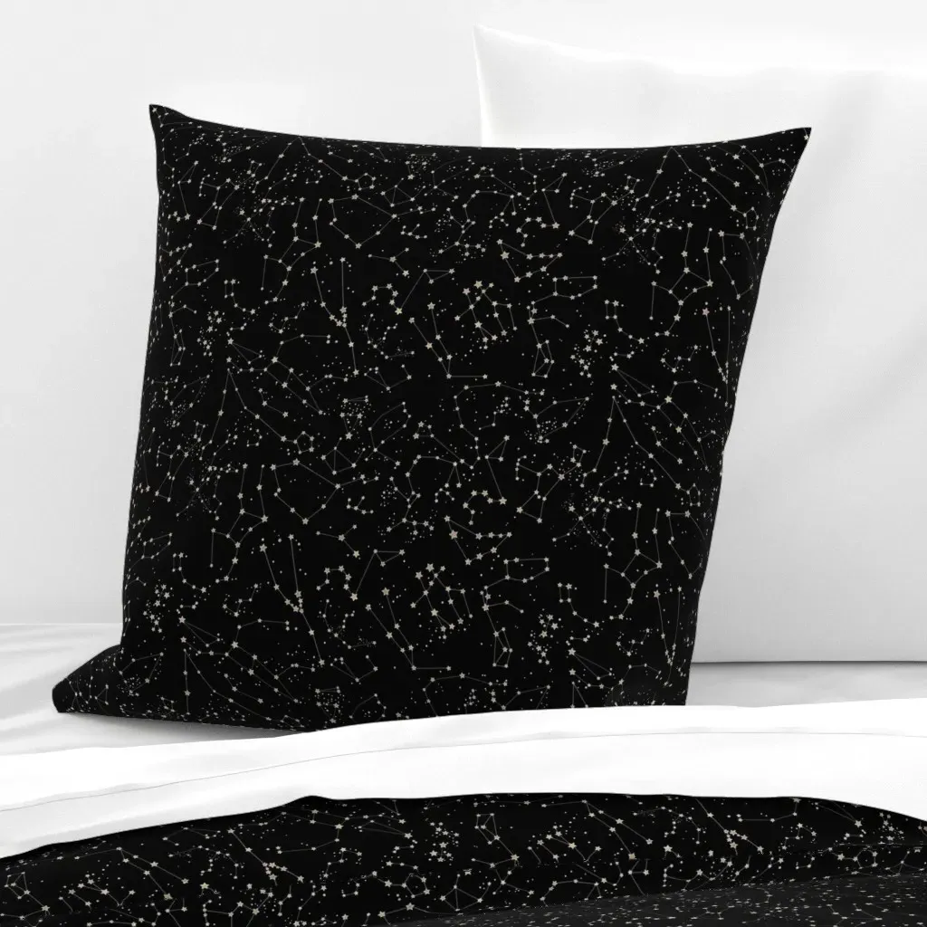 Constellations Euro Pillow Sham - Black, Beige product