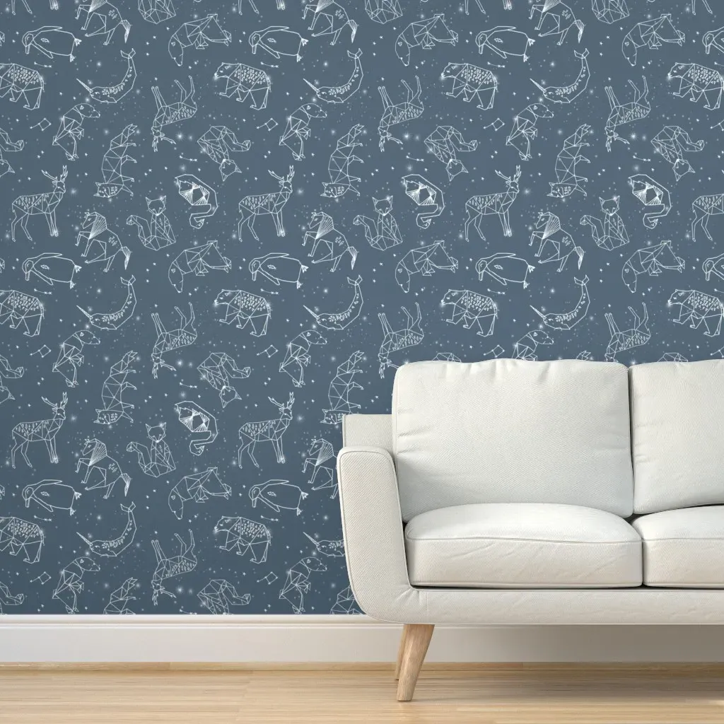Constellations Geometric Origami Peel and Stick Wallpaper - Light Grey product