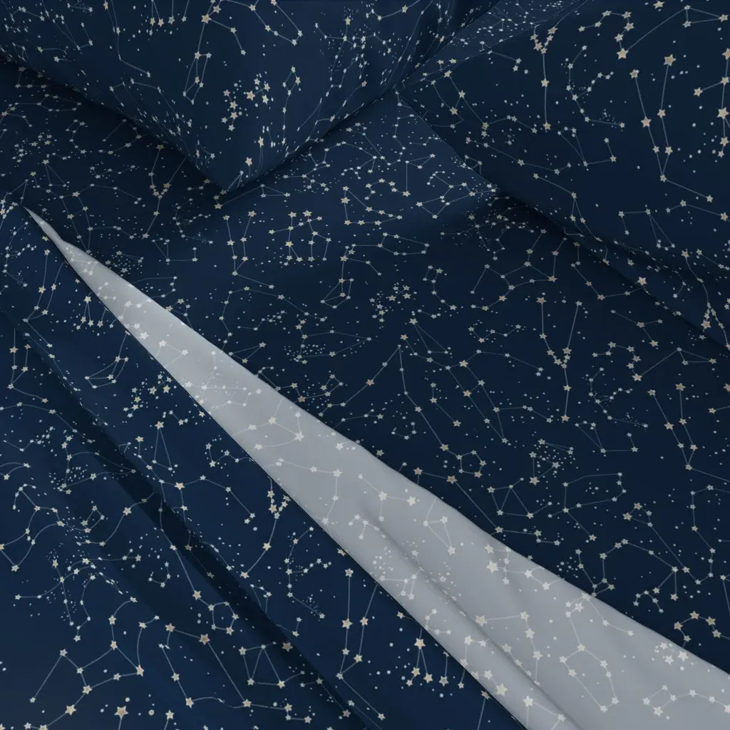 Constellations Twin XL Sheet Set - Navy Blue, Gold alternate view