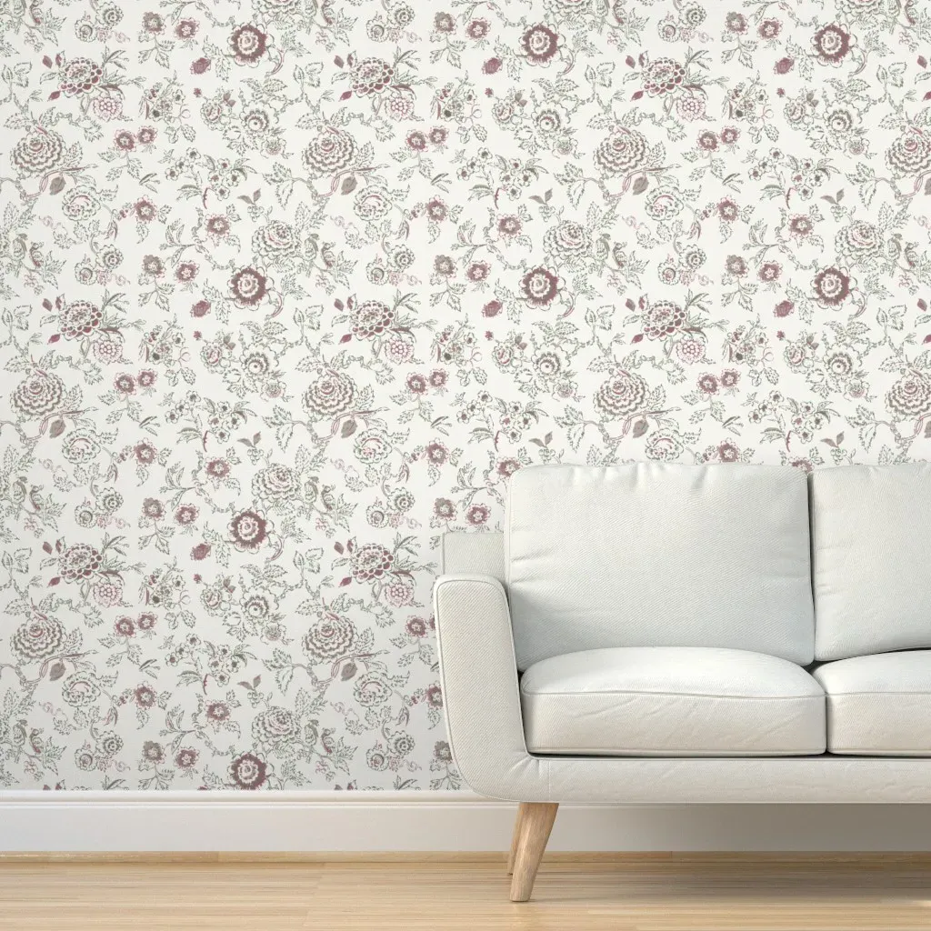 Convent Garden Moss And Love Potion Peel and Stick Wallpaper - Dusty Rose product