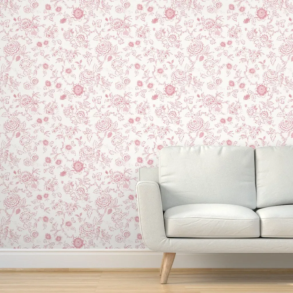 Convent Garden Rose Peel and Stick Wallpaper - Blush Pink product