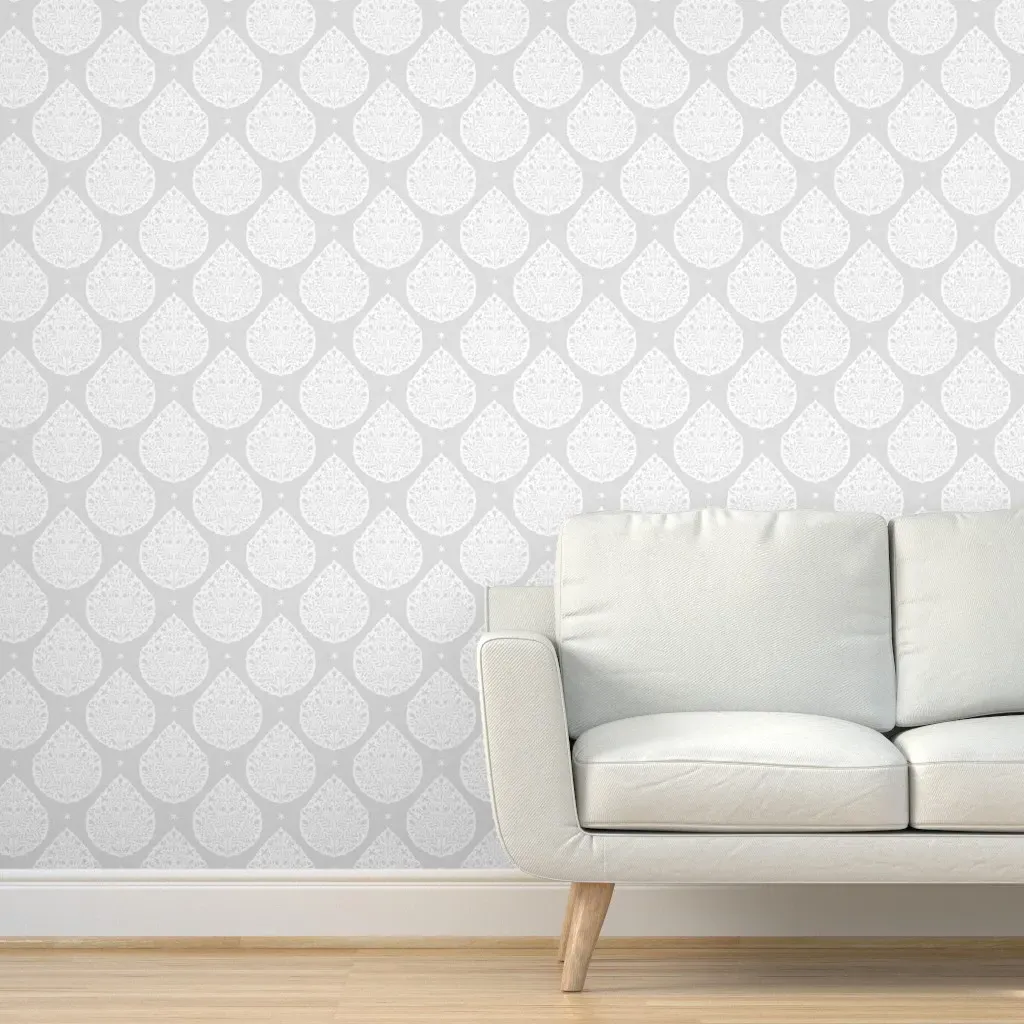 Conway Paisley Peel and Stick Wallpaper - Light Grey product