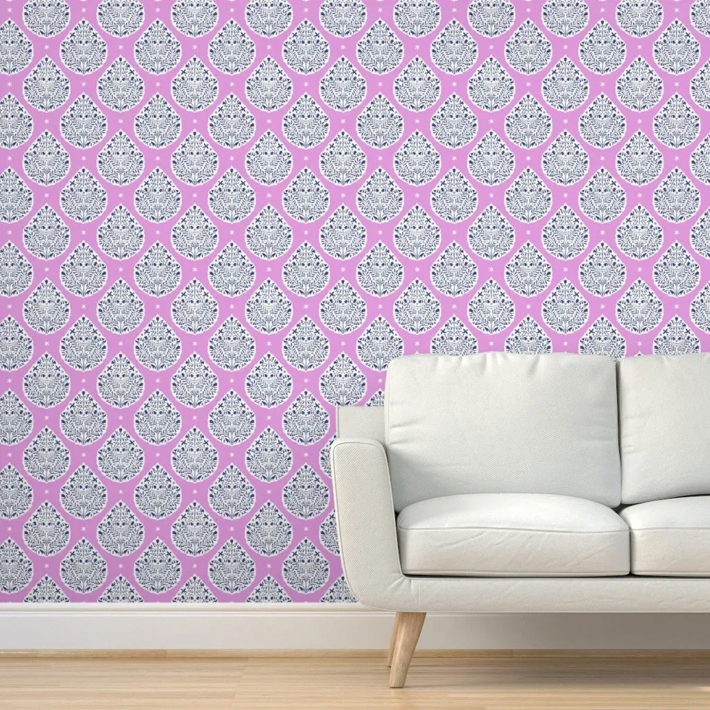 Conway Peony and Blackberry Paisley Peel and Stick Wallpaper - Pink product