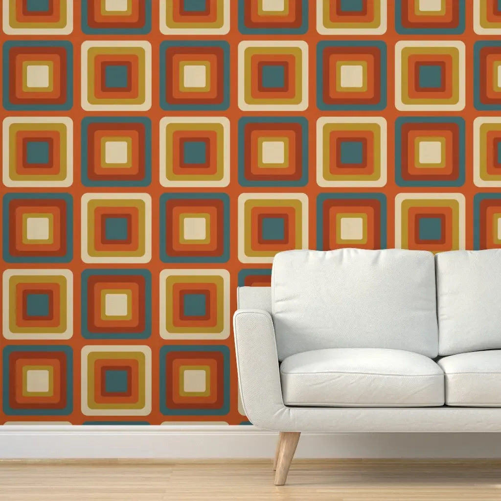 Cool Disco Blocks Peel and Stick Wallpaper - Terracotta product