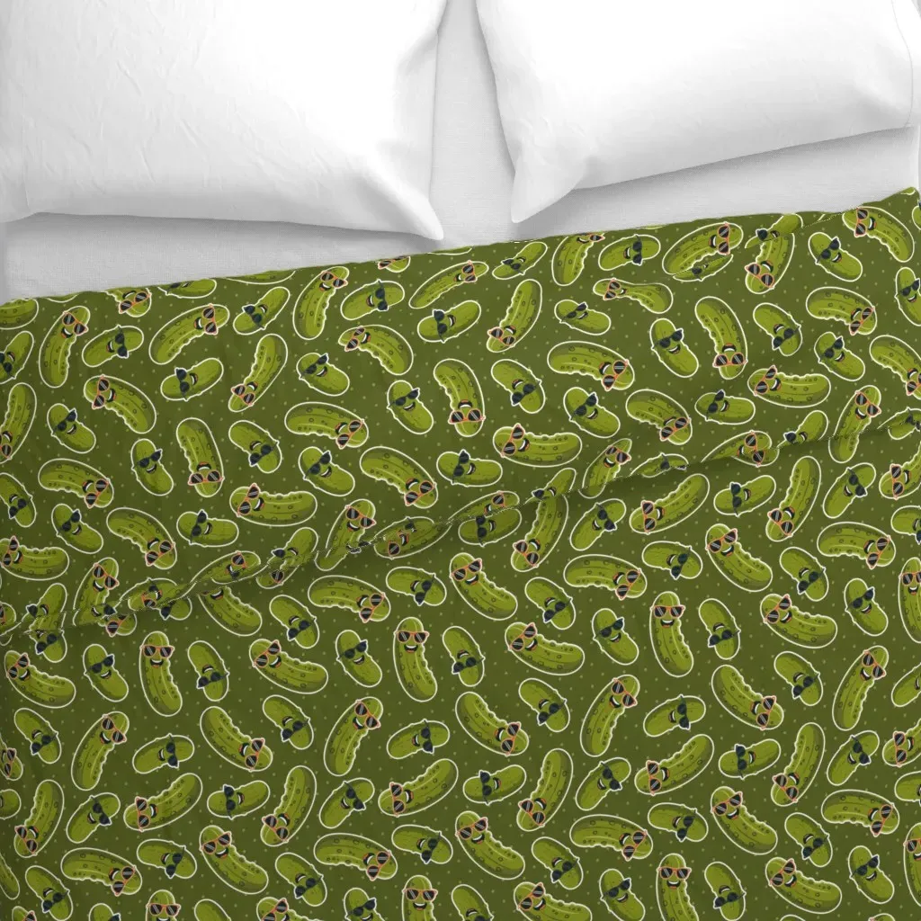 Cool Pickle Character Large Duvet Cover - Green alternate view