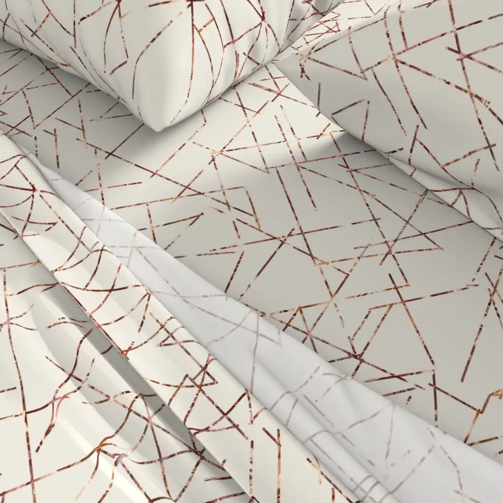 Copper Angles Corners and Lines King Sheet Set - Rose Gold alternate view