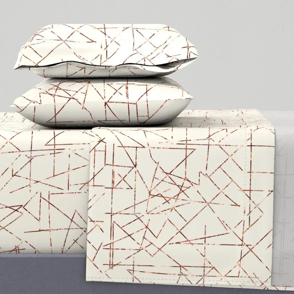 Copper Angles Corners and Lines King Sheet Set - Rose Gold product