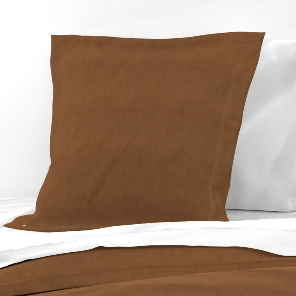 Copper Faux Linen Coordinate Euro Pillow Sham - Brown product