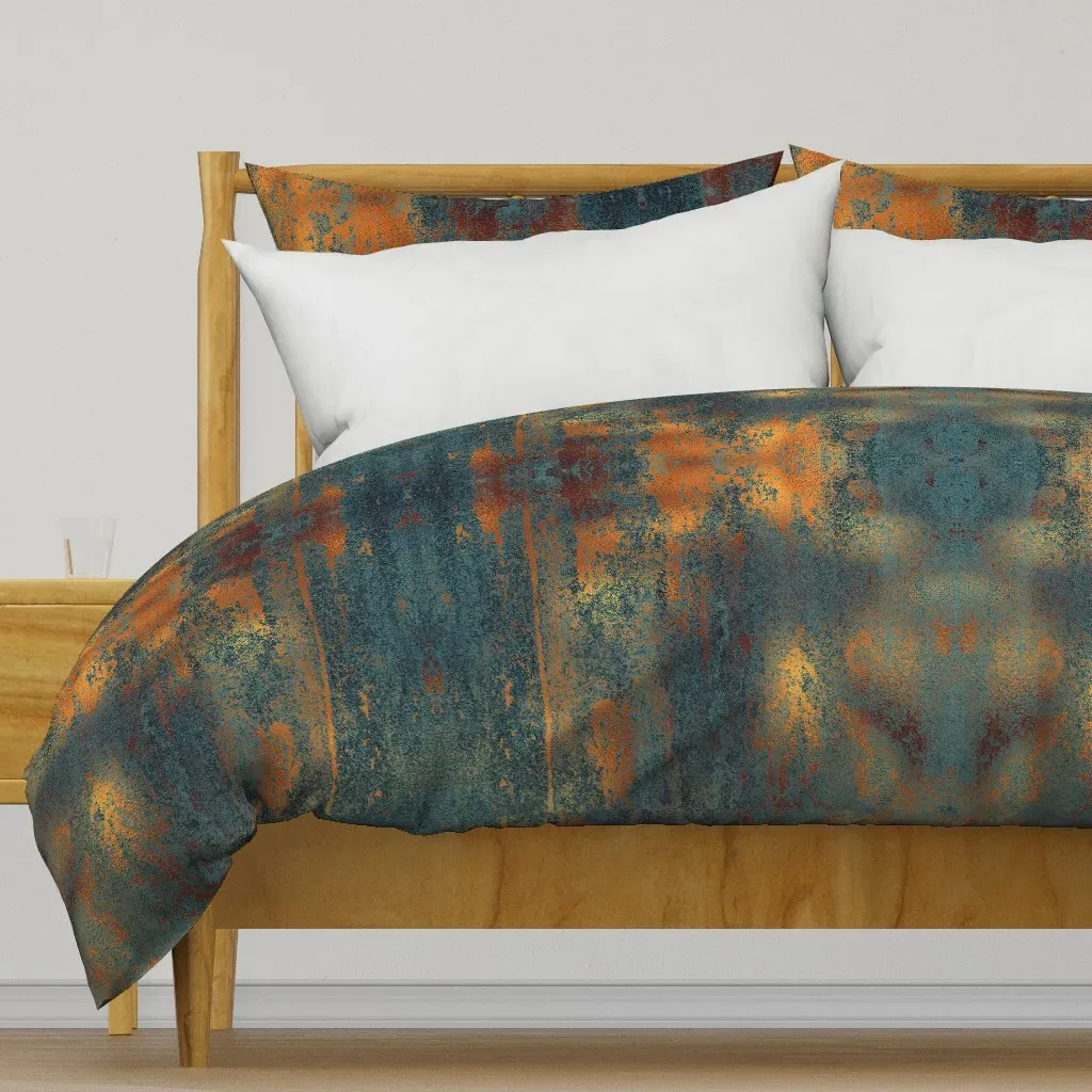 Copper & Indigo Grunge Duvet Cover - Teal product