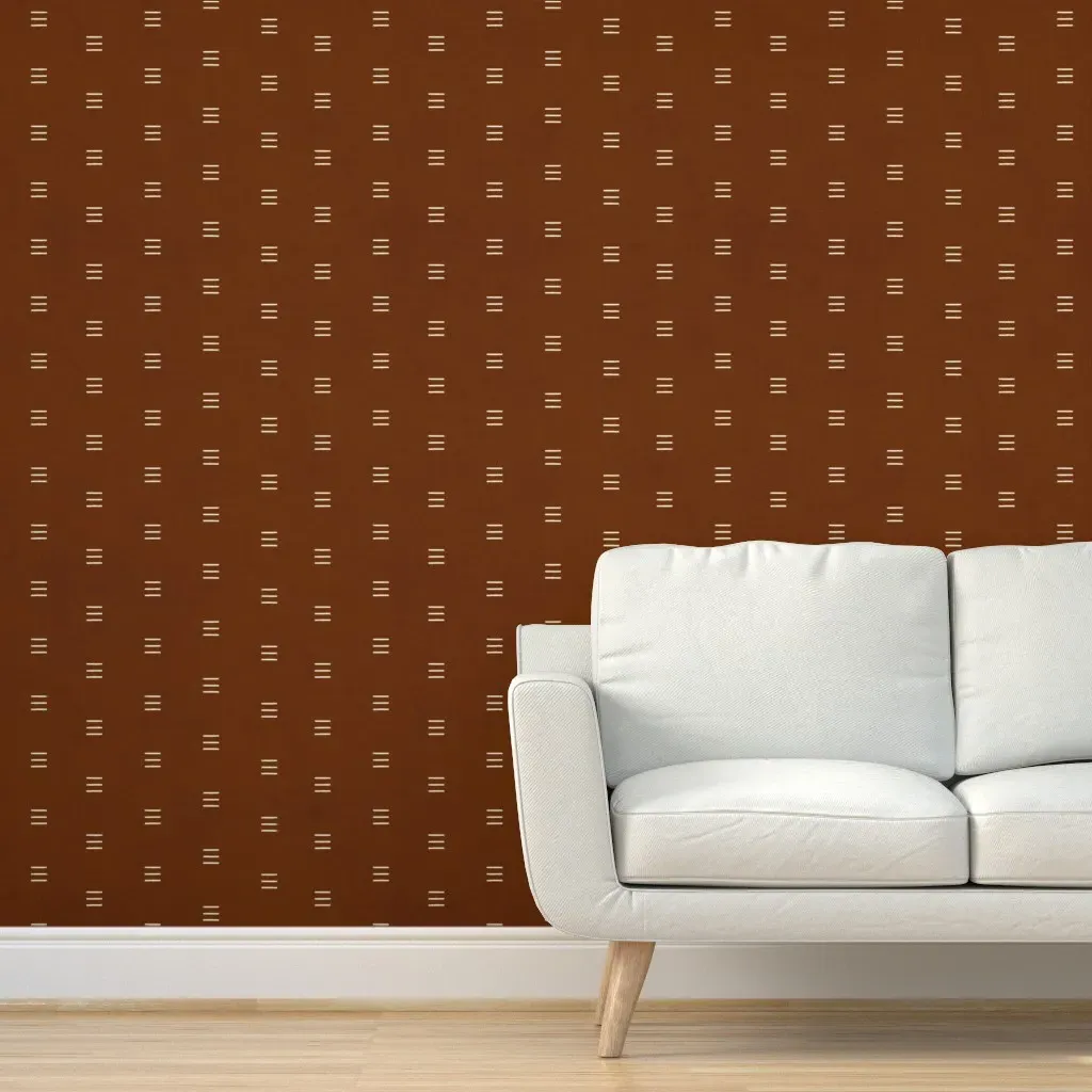 Copper Mudcloth Arrows Peel and Stick Wallpaper - Burnt Sienna product