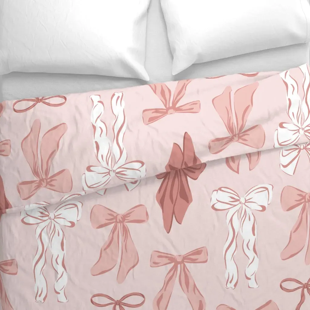 Coquette Feminine Demure Duvet Cover - Dusty Rose alternate view