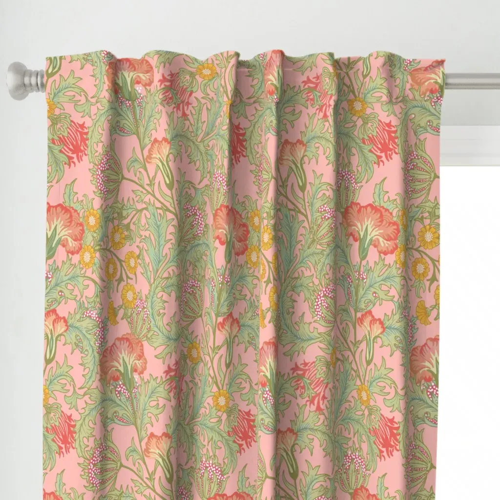 Coquette Ribbons Curtain Panel - Coral Red alternate view