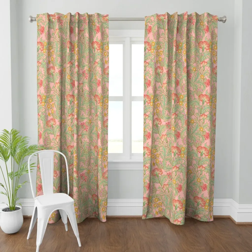 Coquette Ribbons Curtain Panel - Coral Red product