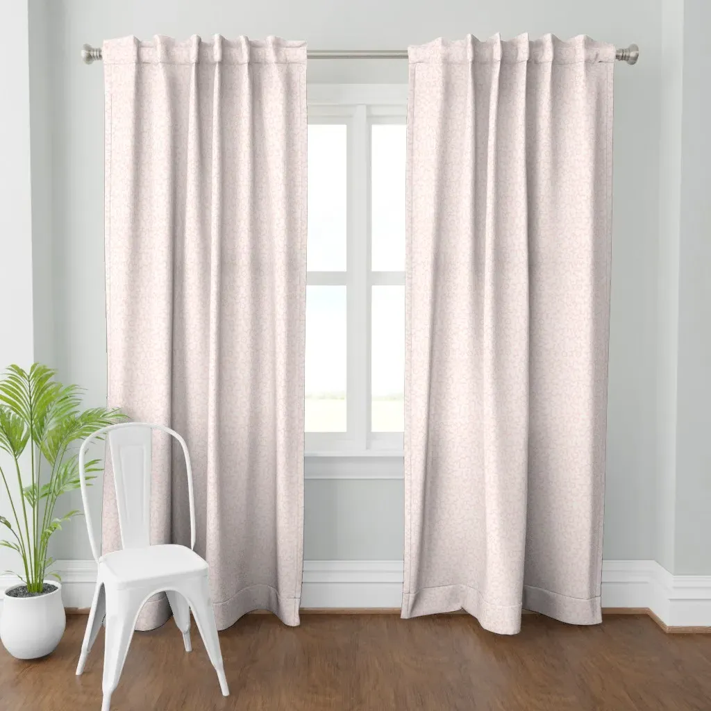 Coral Floral Dotted Curtain Panel - Light Coral product