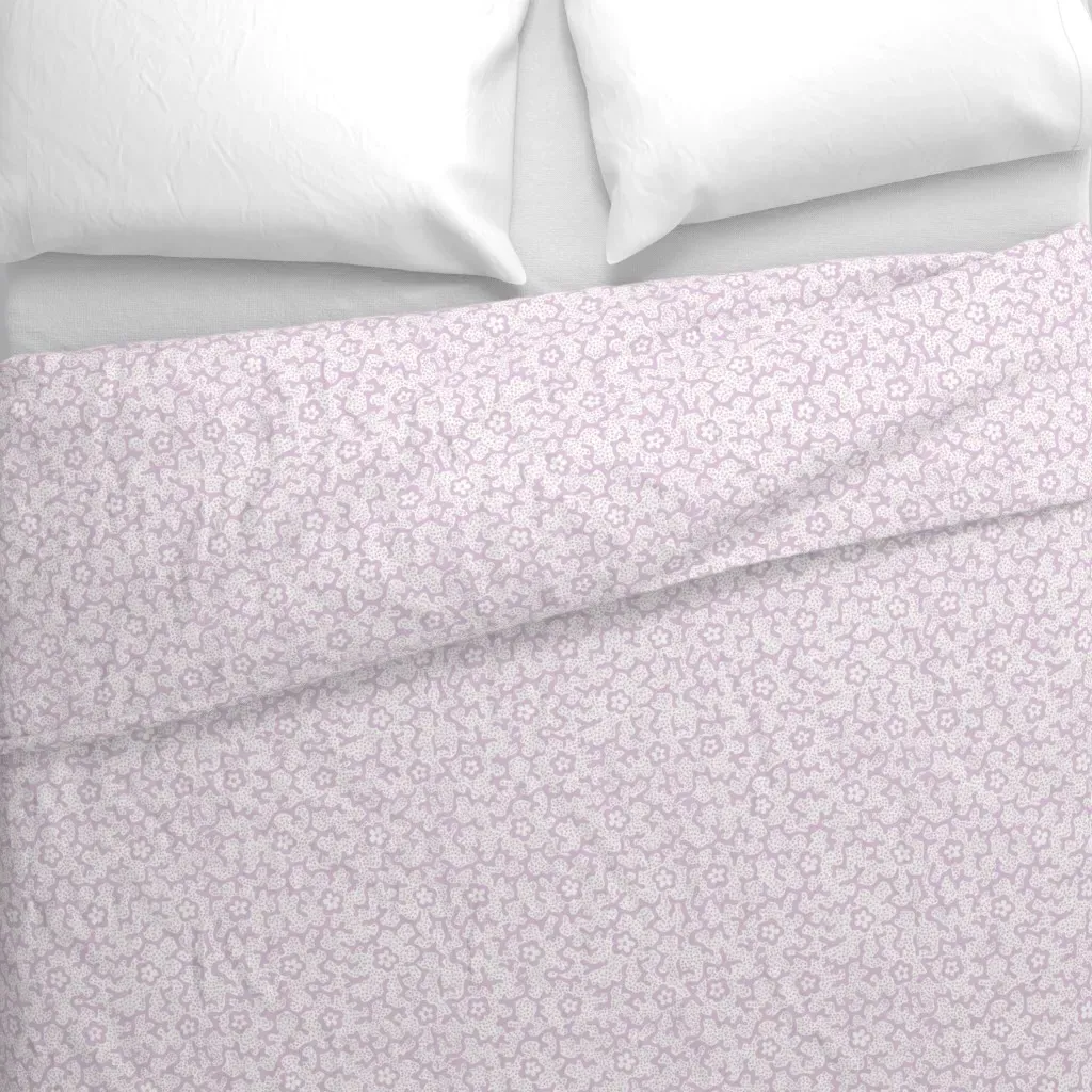 Coral Floral Dotted Duvet Cover - Lavender alternate view