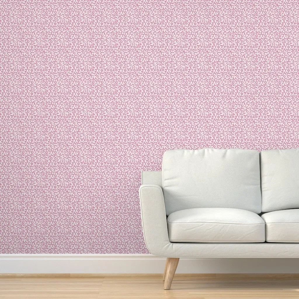 Coral Floral Dotted Peel and Stick Wallpaper - Dusty Rose product