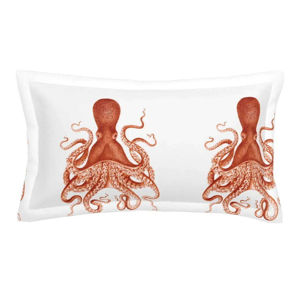 Coral Octopus King Pillow Sham - Burnt Orange product