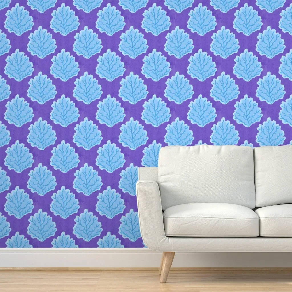 Coral Pattern Peel and Stick Wallpaper - Light Blue product