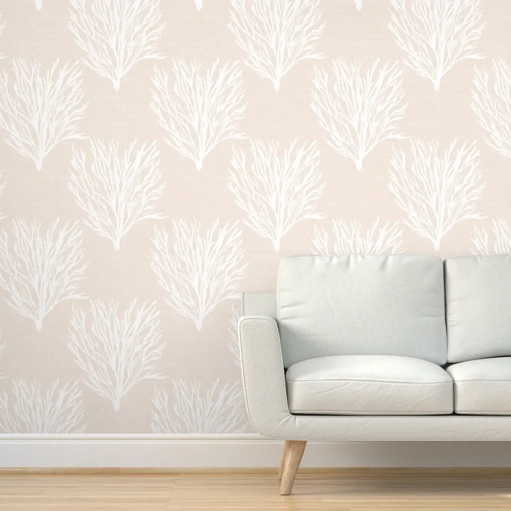Coral Reef Coastal Peel and Stick Wallpaper - White product