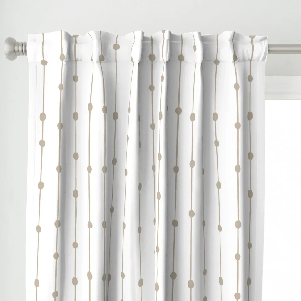 Coral Reef Dotted Large Curtain Panel - Beige alternate view