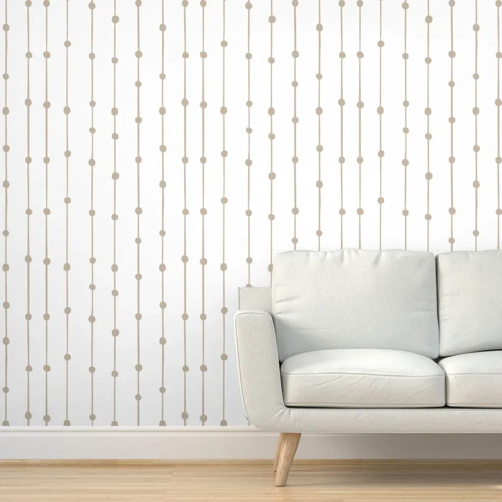 Coral Reef Dotted Stripes Peel and Stick Wallpaper - Beige product