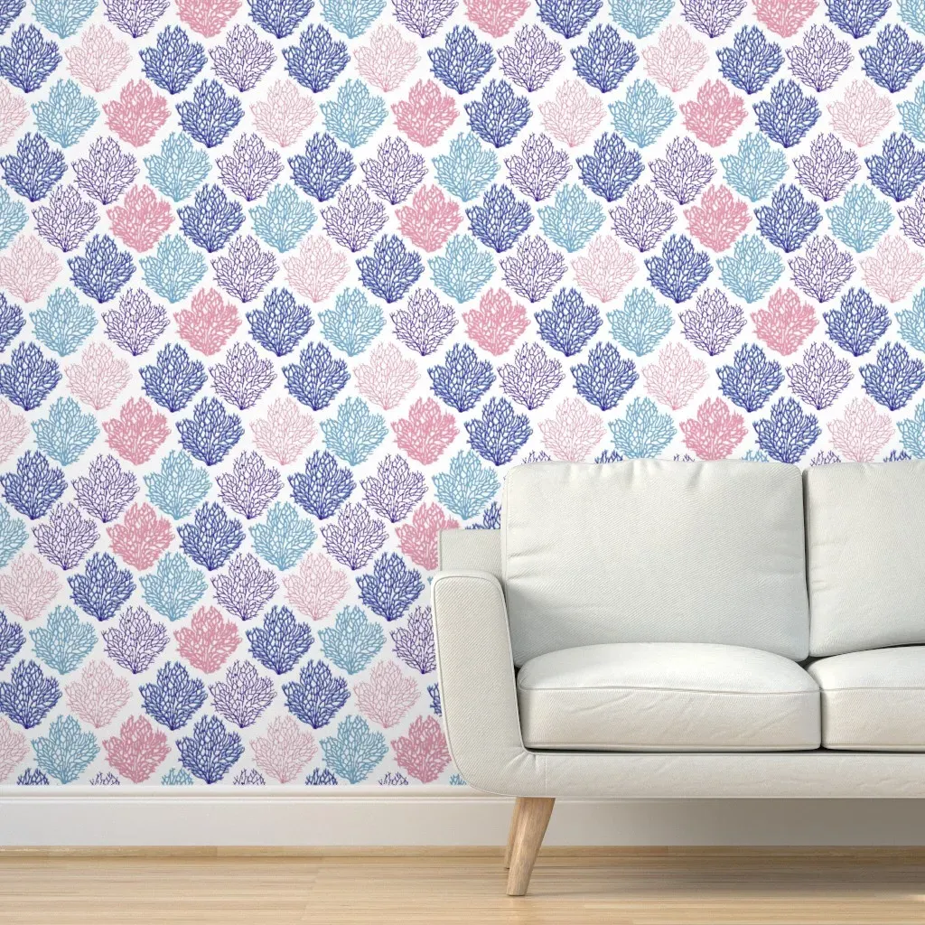 Coral Reef Peel and Stick Wallpaper - Dark Blue product