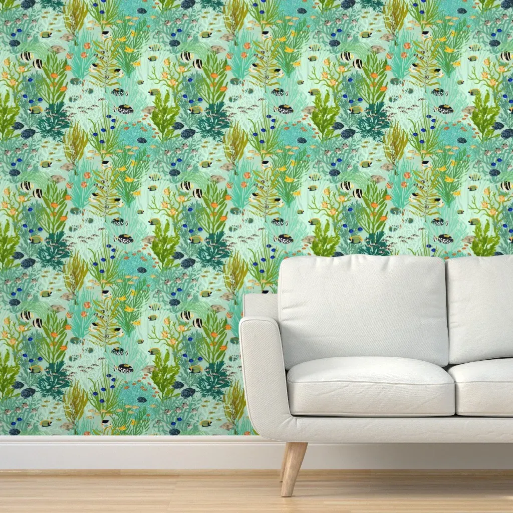 Coral Reef Peel and Stick Wallpaper - Teal product