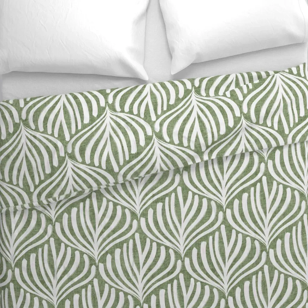 Coral Reef Rhapsody Duvet Cover - Sage Green alternate view