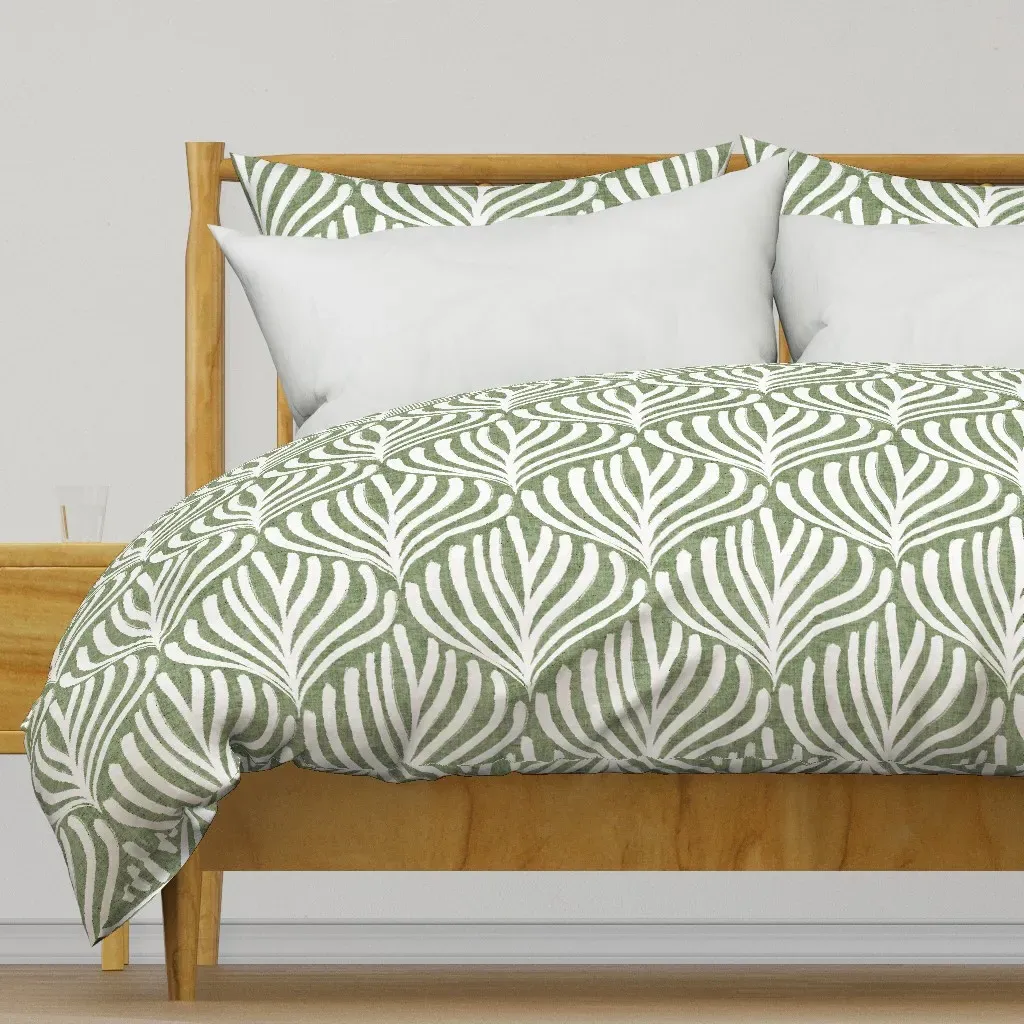 Coral Reef Rhapsody Duvet Cover - Sage Green product
