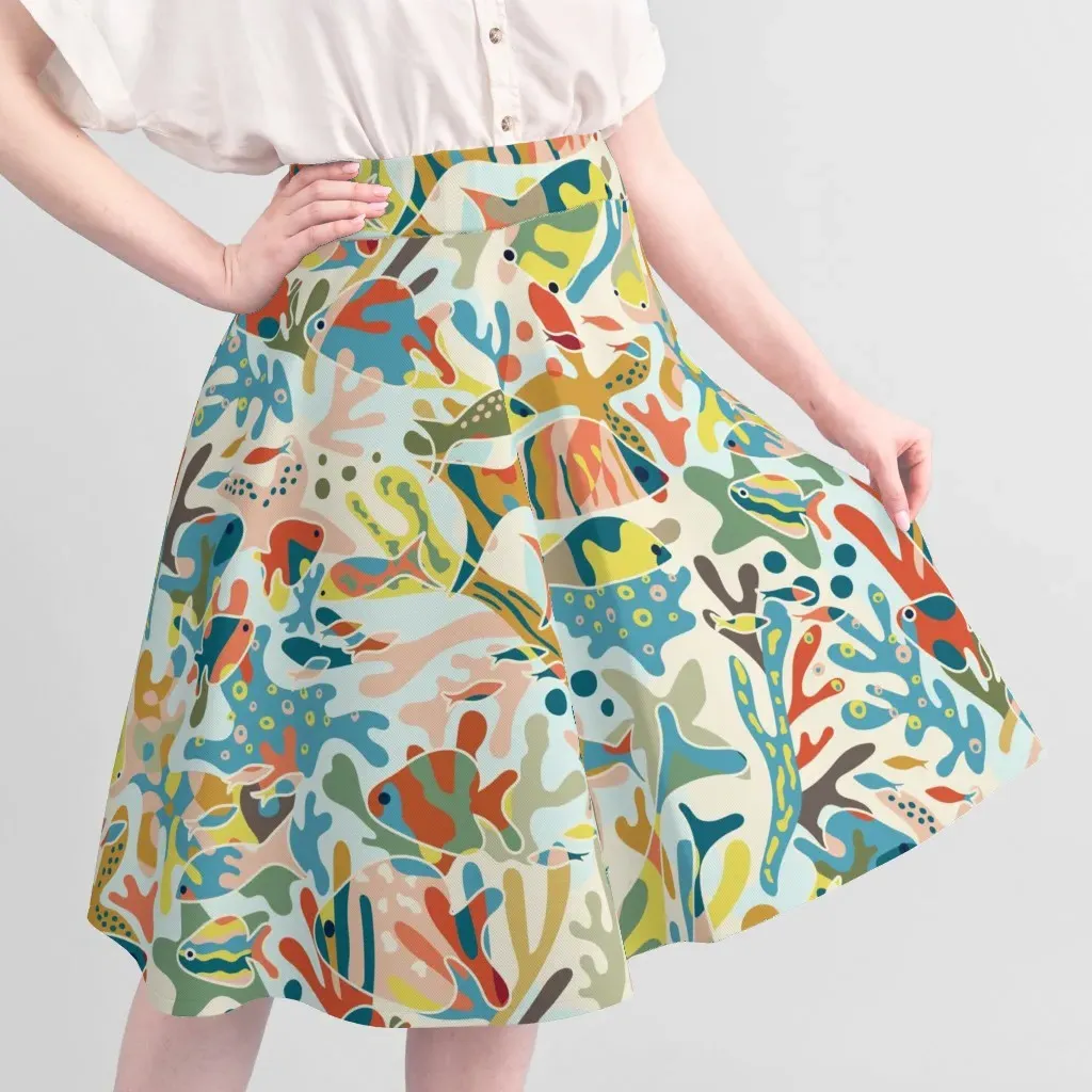 Coral Reefs Jumbo Retro Pique Fabric - Orange alternate view