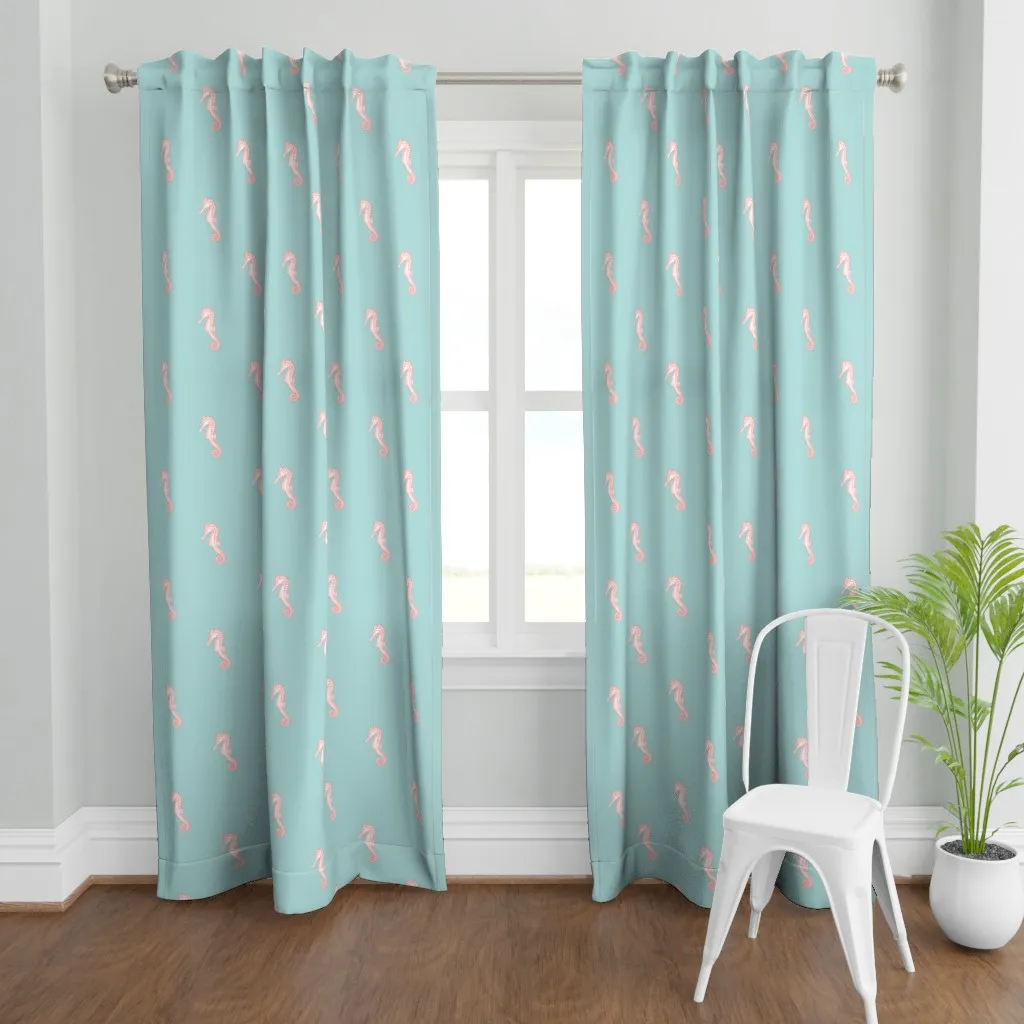 Coral Seahorses Curtain Panel - Pink product