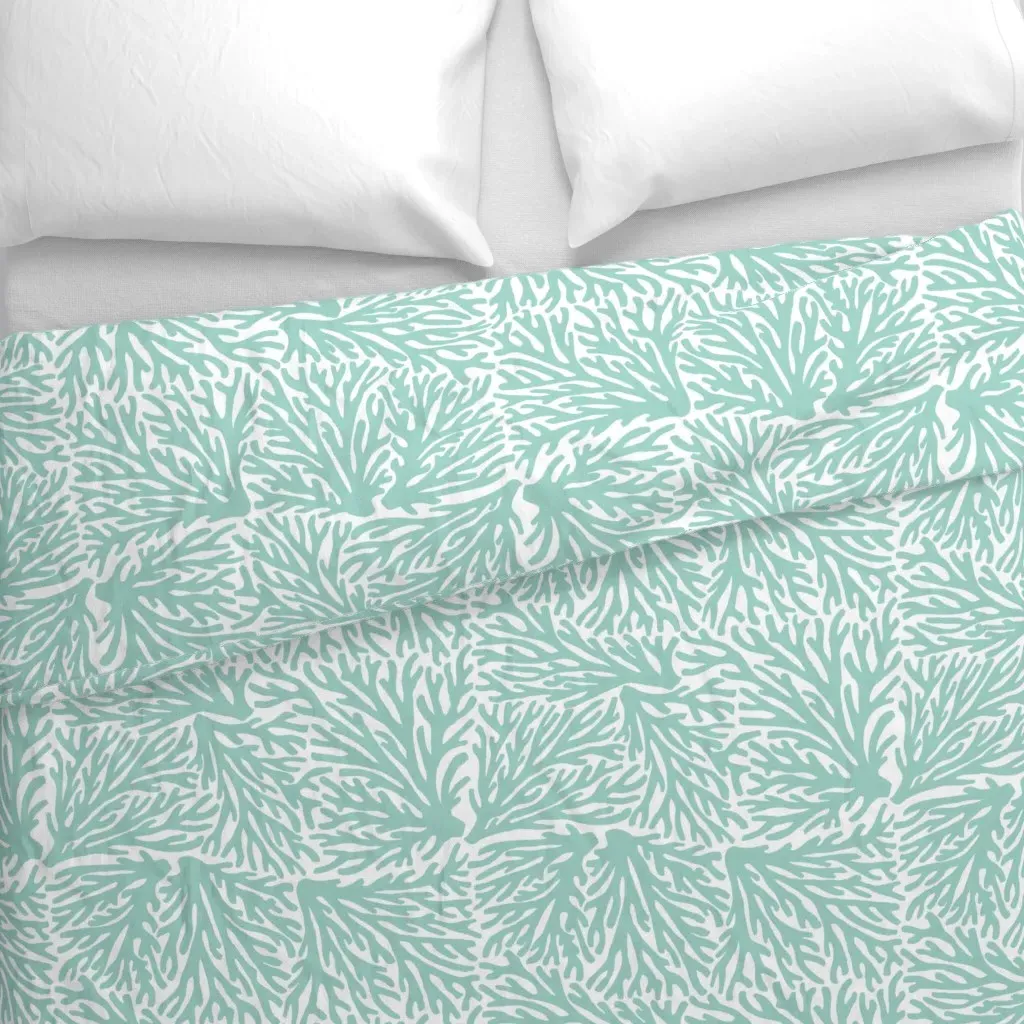 Coral Waves Duvet Cover - Aqua alternate view